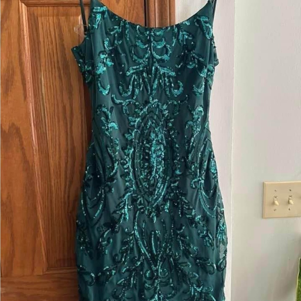 Elegant Green Embellished Dress